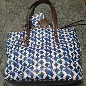 Fossil Geometric Satchel and wristlet